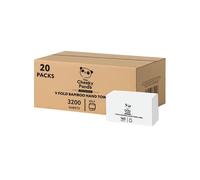 Cheeky Panda White Paper Hand Towels V Fold 2ply Tissue 160 sheets x 20 Sleeves
