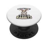 Cheeky Rabbit Saying Motif Rabbit Crew Funny PopSockets Adhesive PopGrip