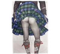 Cheeky Scottish True Scotsman Kilted Highland Swing - Cotton Tea Towel