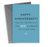 Cheeky Typography Anniversary Card - Husband - You're Definitely The Best Husband I've Ever Had