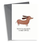 Cheeky Valentines Day Card - Dachshund - You Are The Wind Beneath My Floppy Bits
