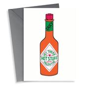 Cheeky Valentines Day Card - Hot Sauce - Hey There Hot Stuff Be My Valentine