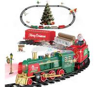 CHEELBORSI Christmas Train Set with Smokes, Light and Sounds, Train Sets for Under Christmas Tree, Electric Train Toys for 3 4 5 6 7 8 Kids Adults Steam Train Toy
