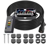CheeMuii 15 FT Trailer Wiring Harness Kit Heavy Duty 7 Way Trailer Cord with 7 Pin Trailer Plug and Junction Box Kit Premium Light and Brake Wiring Wires for Trailer RV