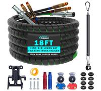 CheeMuii 18FT Semi Truck Air Line Kit with Gladhands Air Line Holder and Springs Kit 7 Way Trailer Cord and 3-in-1 Air Brake Hoses for Semi Truck Trailer Tractor