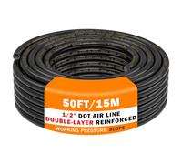 CheeMuii 50 FT 1/2" Double Layer DOT Air Line Premium PA12 Nylon 1/2 Pneumatic Tubing SAE J844 DOT Air Hose 15 Meter 1/2 Inch OD Pneumatic Air Tubing Pipe Hose Line