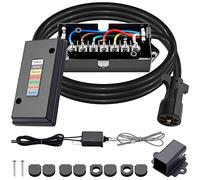 CheeMuii 7 Way Trailer Cord and 7 Gang Junction Box Kit with 12V Breakaway Switch and Plug Holder Heavy Duty 8 FT Trailer Wiring Harness Kit for Trailers RVs Campers