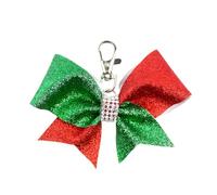 Cheer Bow Ribbon Keyring for Girls Women Glitter Cheer Bow Keychain for Car Keys Cheer Bow Bag Accessories Charm Cheerleading Gifts for Girls Women Cheerleading Cheerleader Keyring Christmas Gifts