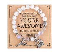 Cheer Bracelet With Encouragement Card Cheerleading Charm Beaded Bracelets Cheer Cheerleading Jewelry For Cheer Cheerleader Beautifully Broken Necklace (A, One Size)
