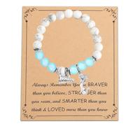 Cheer Bracelet With Encouragement Card Cheerleading Charm Beaded Bracelets Cheer Cheerleading Jewelry For Cheer Cheerleader Beautifully Broken Necklace (C, One Size)