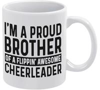 Cheer Bro Mug Proud Brother of A Flippin Awesome Cheerleader 11Oz Mug Double Side Printed White Coffee Mug Ceramic Drinking Cups Perfect Funny Gift for Everyone