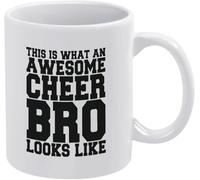 Cheer Brother Mug This is What an Awesome Cheer Bro Looks Like 11 Ounces Funny White Mug Cute Coffee and Tea Mug Ceramic Coffee Mug Ceramic Drinking Cups S for Women and Men