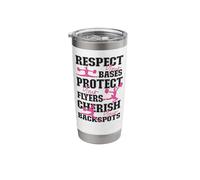 Cheer Cheerleading Respect Your Bases Protect Your Flyers Stainless Steel Insulated Tumbler