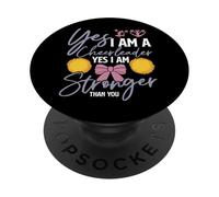 Cheer Cheerleading Yes I Am A Cheerleader Yes I Am Stronger PopSockets Adhesive PopGrip