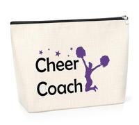 Cheer Coach Gifts Makeup Bag Cheerleader Gifts Appreciation Gifts Cheer Team Gift Thank You Gifts for Cheer Coach Birthday Christmas Thanksgiving Graduation Present for Cheer Coach Cheerleader