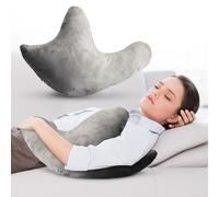 Cheer Collection W Shaped Shoulder Support Pillow, Rotator Cuff Post Surgery Cushion for Neck and Shoulder Pain, Washable Microplush Velour Cover, Gray