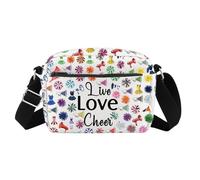 Cheer Crossbody Bag Cheerleader Gifts Live Love Cheer Gifts for Team Cheerleading Shoulder Purse with Adjustable Strap, Cheer H-bag, Fashion