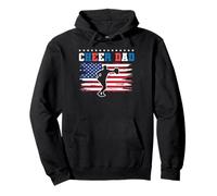 Cheer Dad Cheerleading American Flag Fathers Day Cheerleader Pullover Hoodie