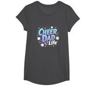 Cheer Dad Life: Proud Supporter of Cheerleading Spirit T-Shirt, Girls, Dark Heather Grey, Small