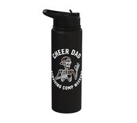 Cheer Dad Surviving Comp Weekend Skeleton Coffee Stainless Steel Insulated Water Bottle