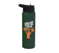 Cheer Dad The Only Thing I Flip is My Wallet Stainless Steel Insulated Water Bottle
