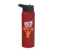 Cheer Dad The Only Thing I Flip is My Wallet Stainless Steel Insulated Water Bottle