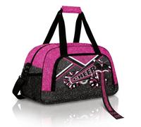 Cheer Duffel Bag with Bow Keychain, Sparkle Glitter Cheer Gym Dance Bag for Women, Glitter Hot pink, Glitter Cheer Duffel Bag With Bow Keychain