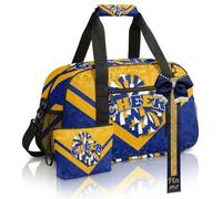 Cheer Duffel Bag with Makeup Bag & Bow Keychain for Women, Cheerleading Dance Gymnastics Bag, Cheerleaders Gift, Gold&Navy, Cheer Duffel Bag for Cheerleaders