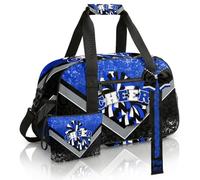 Cheer Duffel Bag with Makeup Bag & Bow Keychain for Women, Cheerleading Dance Gymnastics Bag, Cheerleaders Gift, Royal blue&Black, Cheer Duffel Bag for Cheerleaders