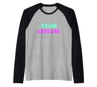 Cheer for Abigail Show Support Be On Team Abigail 90s Style Raglan Baseball Tee