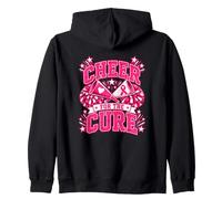 Cheer For The Cure Breast Cancer Awareness Cheerleader Zip Hoodie