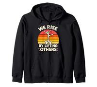 Cheer-Leading We Rise By Lifting Others CheerLeader Humor Zip Hoodie