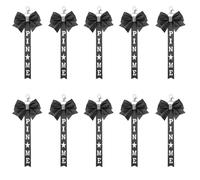 Cheer Pin Me Ribbons, 10Pcs Pin Me Straps with Rhinestones Bow Cheer Bag Bow Keychain for Girls Backpack Cheerleading Sports
