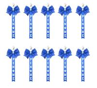 Cheer Pin Me Ribbons, 10Pcs Pin Me Straps with Rhinestones Bow Cheer Bag Bow Keychain for Girls Backpack Cheerleading Sports