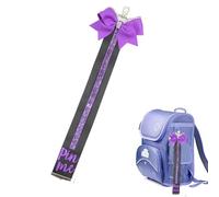 Cheer Pin Strap Pin Me Ribbon for Backpack Glitter Cheerleader Keychain Cheer Gifts Cheer Bow Pin Holder, Purple, 14"