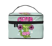 Cheer The Crocodile Green Makeup Bag Toiletry Bag for Women Cosmetic Bag Travel Toiletry Bag Makeup Travel Bag Makeup Organizer Big Makeup Bag