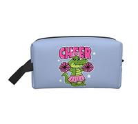 Cheer The Crocodile Light Blue Travel Toiletries Makeup Organizer Large Capacity Portable Cosmetic Bags for Women Girls