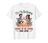 Cheer to 40 Years Its My Birthday 1986 2026 Couples Vacation Value Graphic T-Shirt