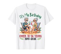 Cheer to 56 Years Its My Birthday 1970 2026 Couples Vacation Value Graphic T-Shirt