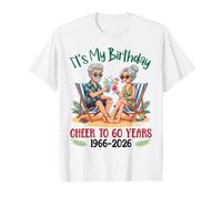 Cheer to 60 Years Its My Birthday 1966 2026 Couples Vacation Value Graphic T-Shirt