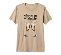Cheer to Midnight Clinking Champagne Glasses New Year's Eve Premium T-Shirt