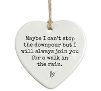 Cheer Up Inspiring Gifts Maybe Acrylic Heart-Shaped Motivational Plaque with "Maybe I Can't Stop the Downpour" Message for Helping Get Through Tough Times and Keeping Friendship Alive