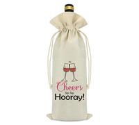 Cheer Wine Bag with Drawstring Christmas Decorations Anniversary Birthday Gifts for Women Men Family Friends Neighbors Grandparents Xmas New Year Holiday Party Decor Wine Bottle Cover