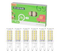 CHEERBEE G9 LED Bulbs Cool White 3W 6 Pack, 40W Halogen Equivalent, 6000K 480LM, Energy Efficient, No Flicker, Non-Dimmable, G9 Bulbs for Home Lighting, Crystal Chandelier.
