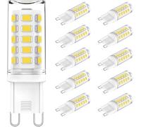 CHEERBEE G9 LED Bulbs Natural White 4000K, 3W LED Bulb, 28W 33W 40W Halogen Equivalent, AC 220-240V, 350LM, CRI>80, Mini G9 Capsule LED Bulb for Chandelier, No Flicker, Non-dimmable, 10 Pack.