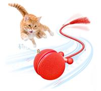 Cheerble Wicked Ball MiniTail, Interactive Cat Ball with Bird Sounds, Red