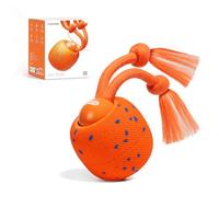 Cheerble Wicked Ball Rolly, Interactive Dog Ball with Tail, Orange