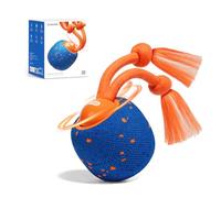 Cheerble Wicked Ball Rolly: Smart Interactive Dog Ball with Built-in Rope & Bark Sounds, Moving Dog Toy with 3 Modes, Active Rolling Dog Ball Made of E-TPU, USB-C, for Small to Large Dogs (Blue)