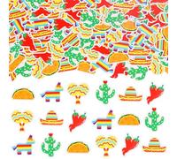 Cheereveal 200 Pcs Mexican Fiesta Confetti, Colorful Cactus Cinco Rainbow Donkeys Table Decoration, Cinco De Mayo Mexican Theme Taco Party Birthday Halloween Day Of The Dead Decor Supplies