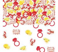 Cheereveal 200pcs Crawfish Theme Bridal Shower Party Confetti, Lobster Pinch Us We're Engaged Table Decorations Red and Yellow, Crawfish Boil Engagement Bachelorette Wedding Party Supplies